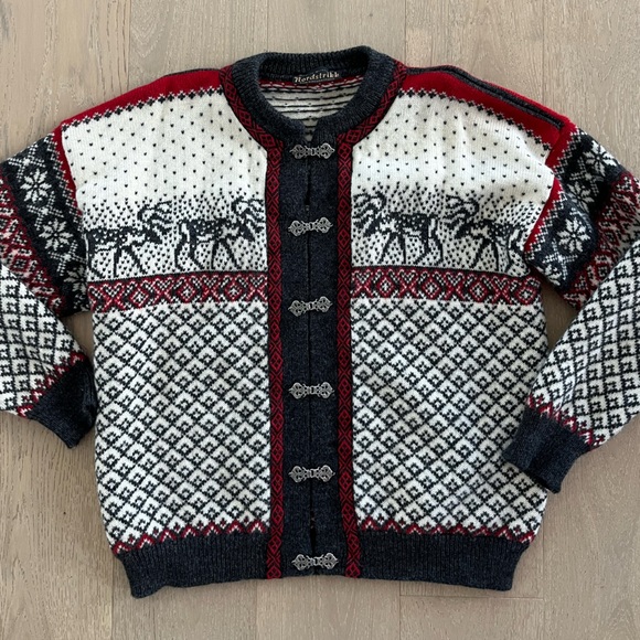 Nordstrikk Sweaters - Nordstrikk Women’s Vintage Norway Reindeer Cardigan 100% Wool XXL